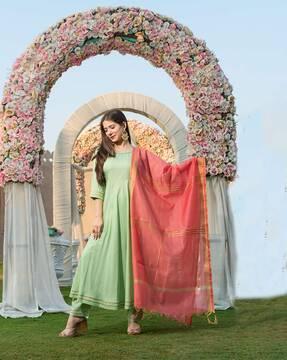 solid anarkali kurta set