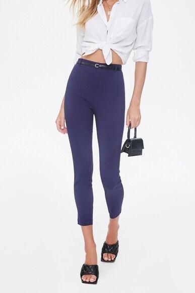 solid ankle length pants