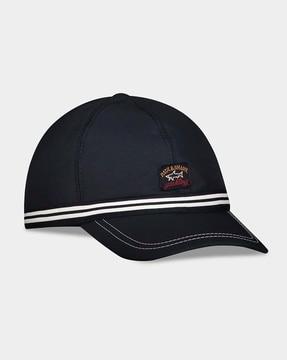 solid baseball cap with striped tape