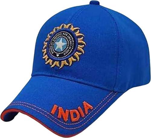 solid baseball casual sports adjustable cotton indian cricket caps for men/women unisex (blue)