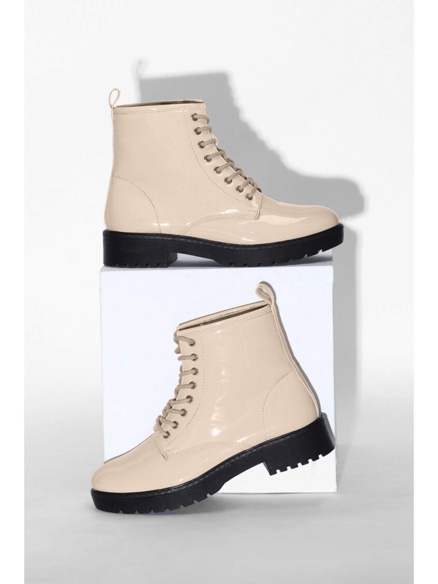 solid beige boot