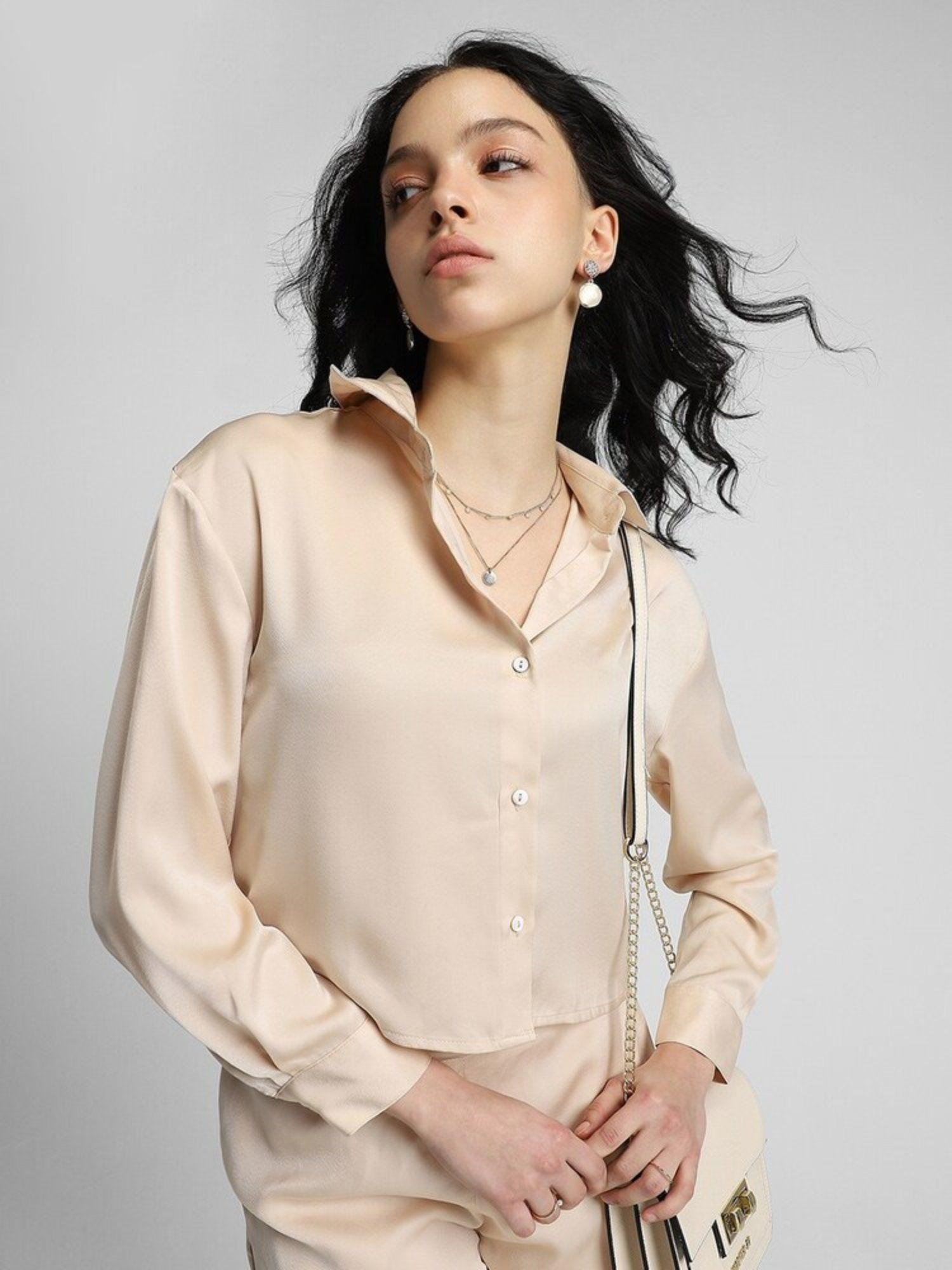 solid beige shirt