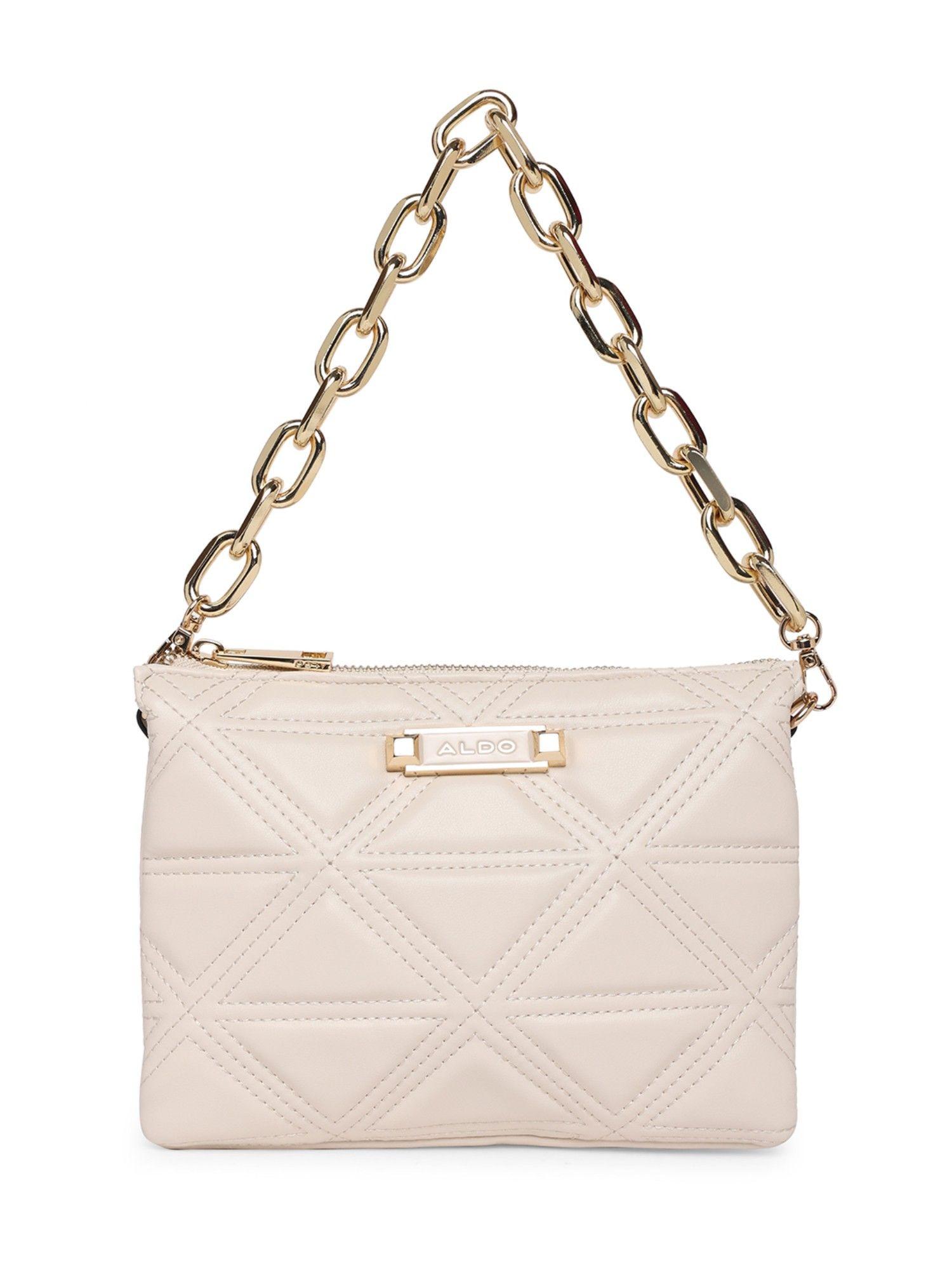 solid beige sling bag