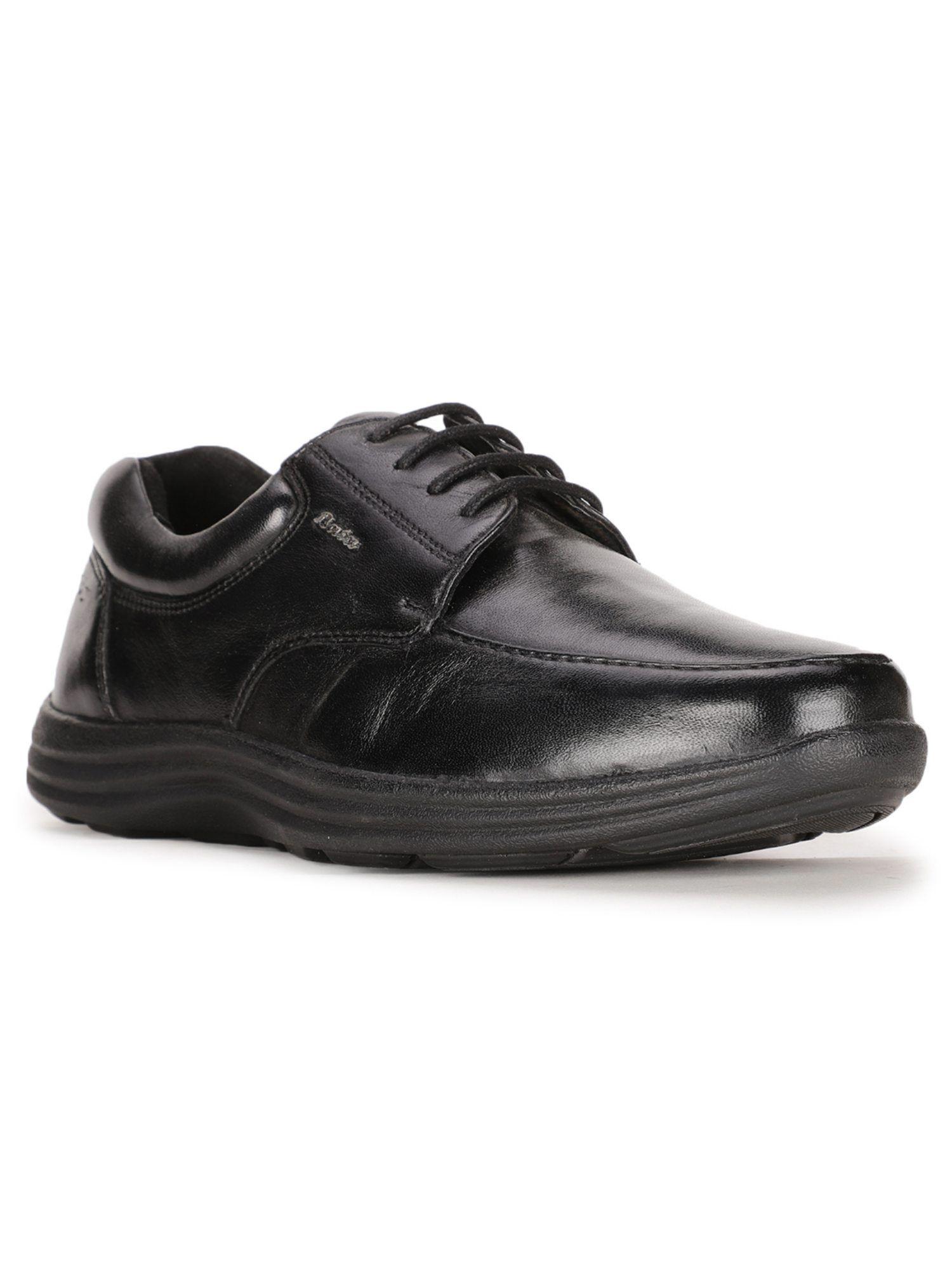 solid black formal derby shoes