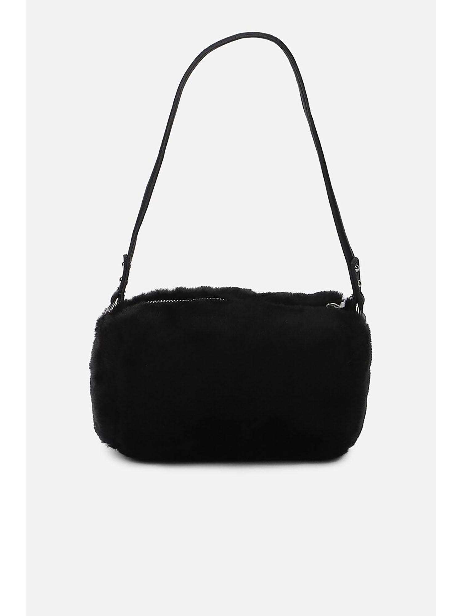 solid black hand bags