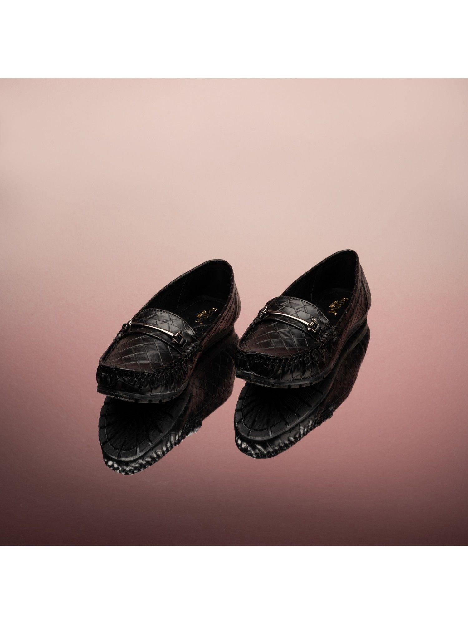 solid black loafers shoes