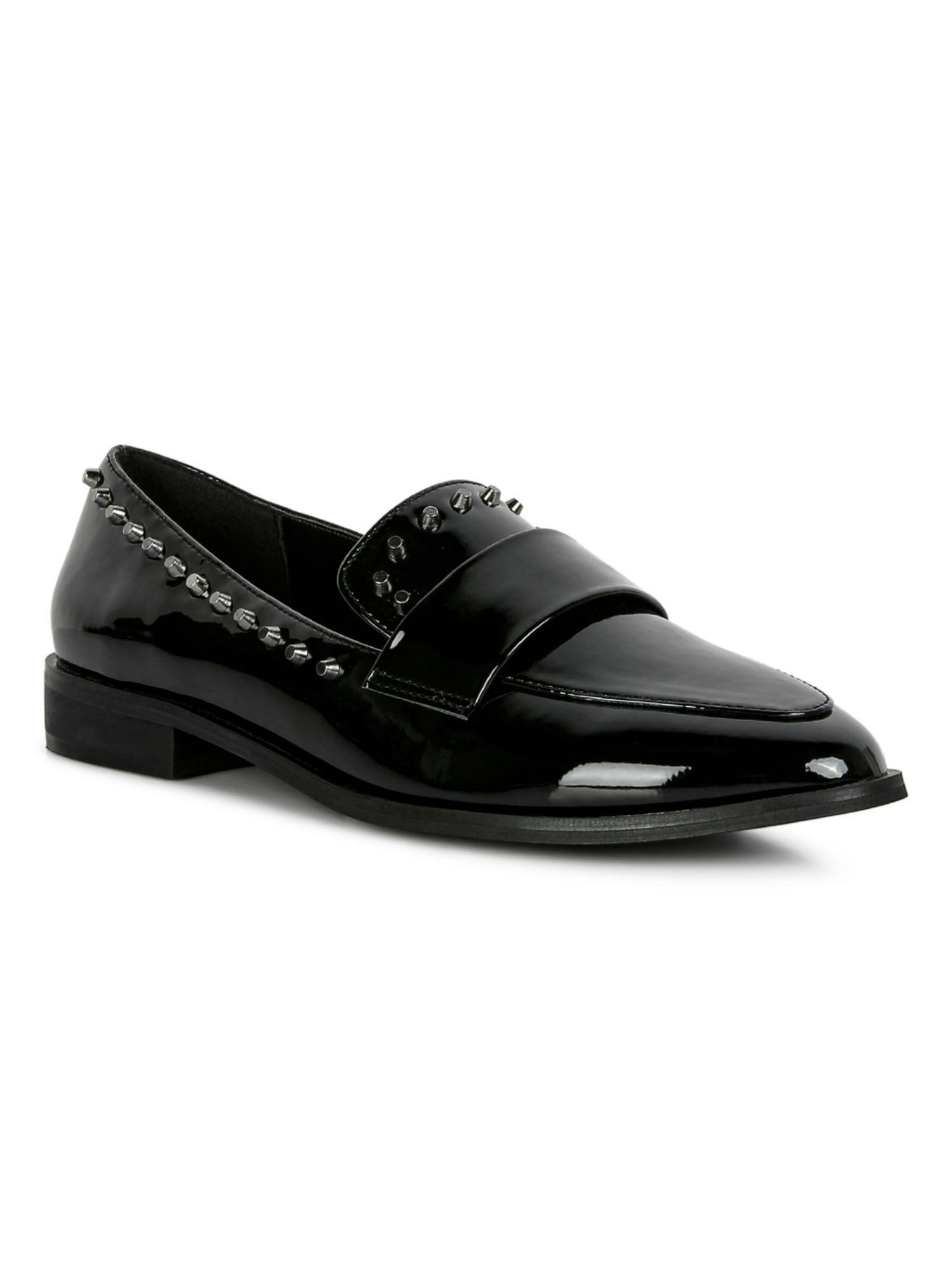 solid black loafers