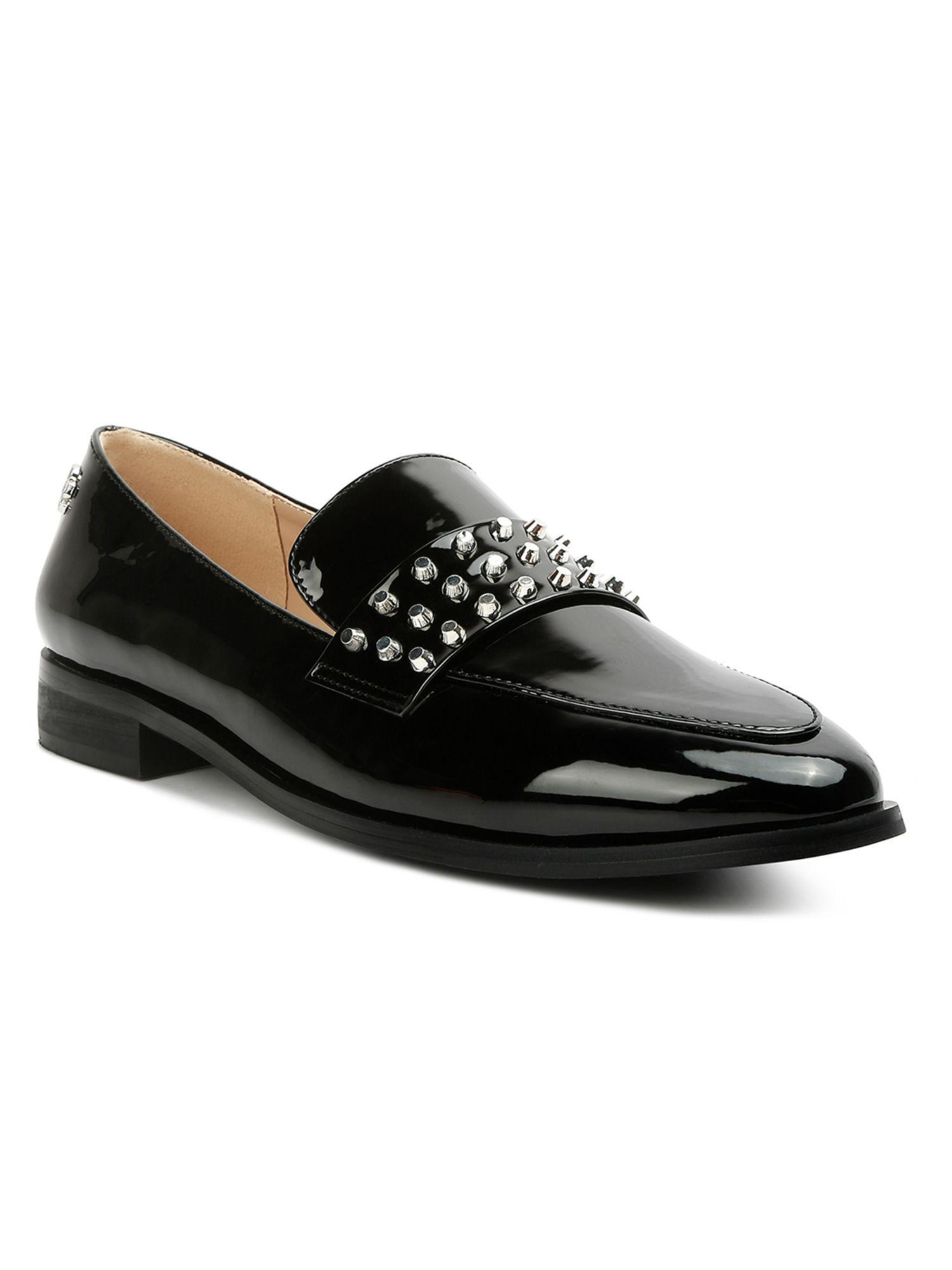 solid black loafers