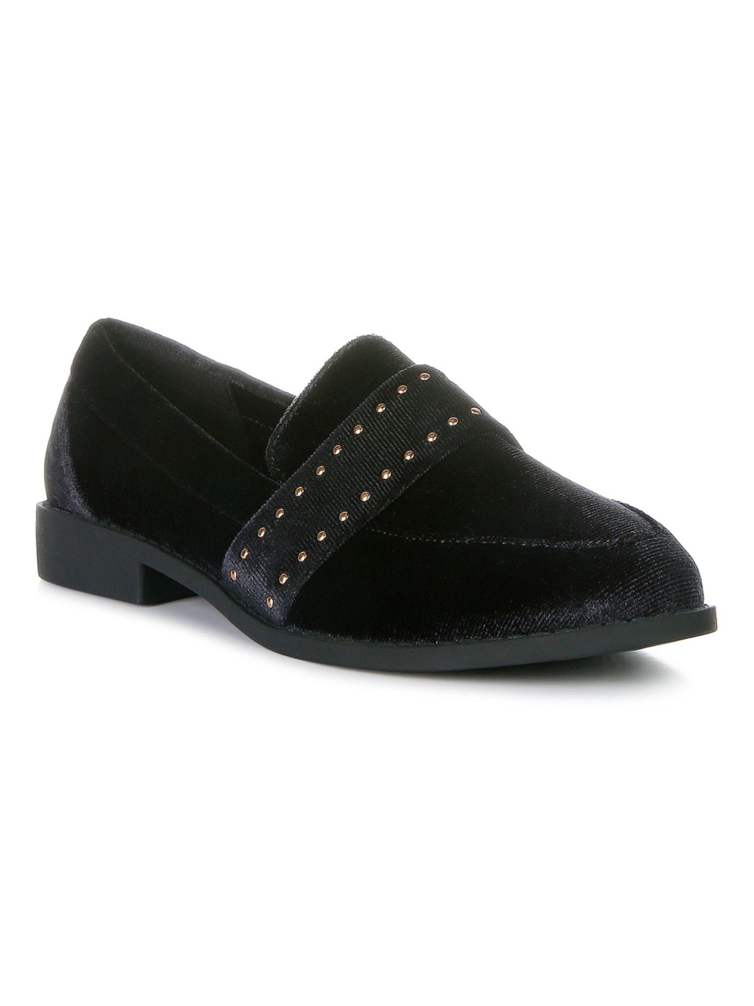 solid black loafers