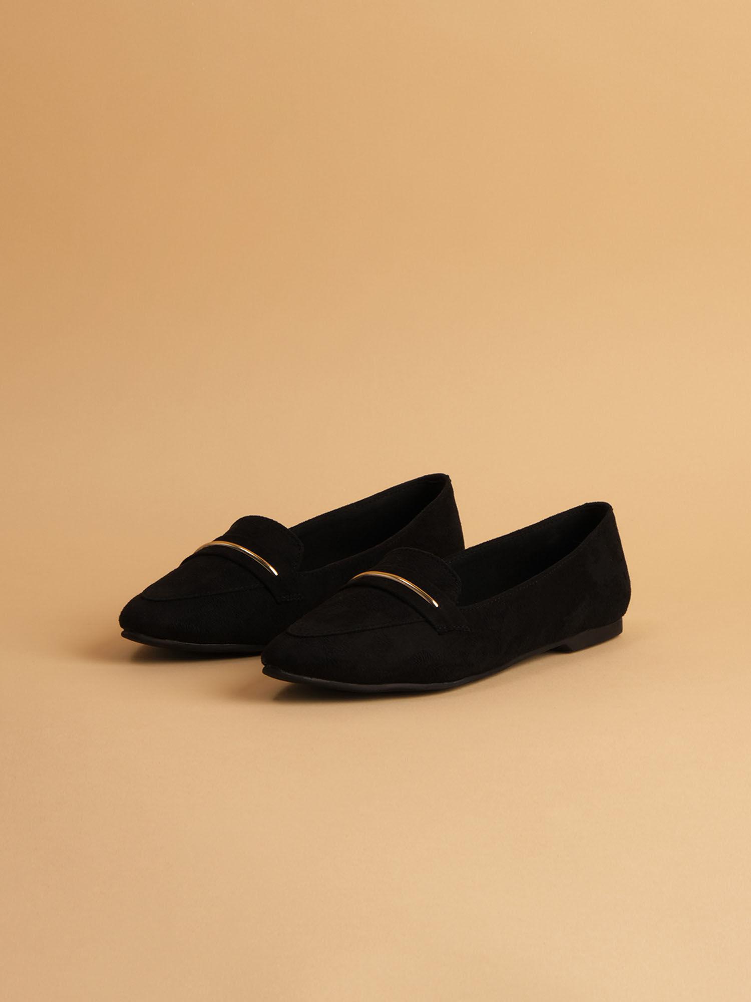 solid black peony ballerinas