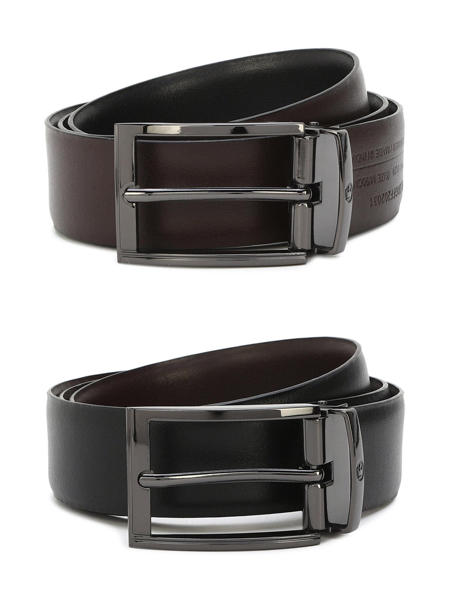 solid black reversible belt