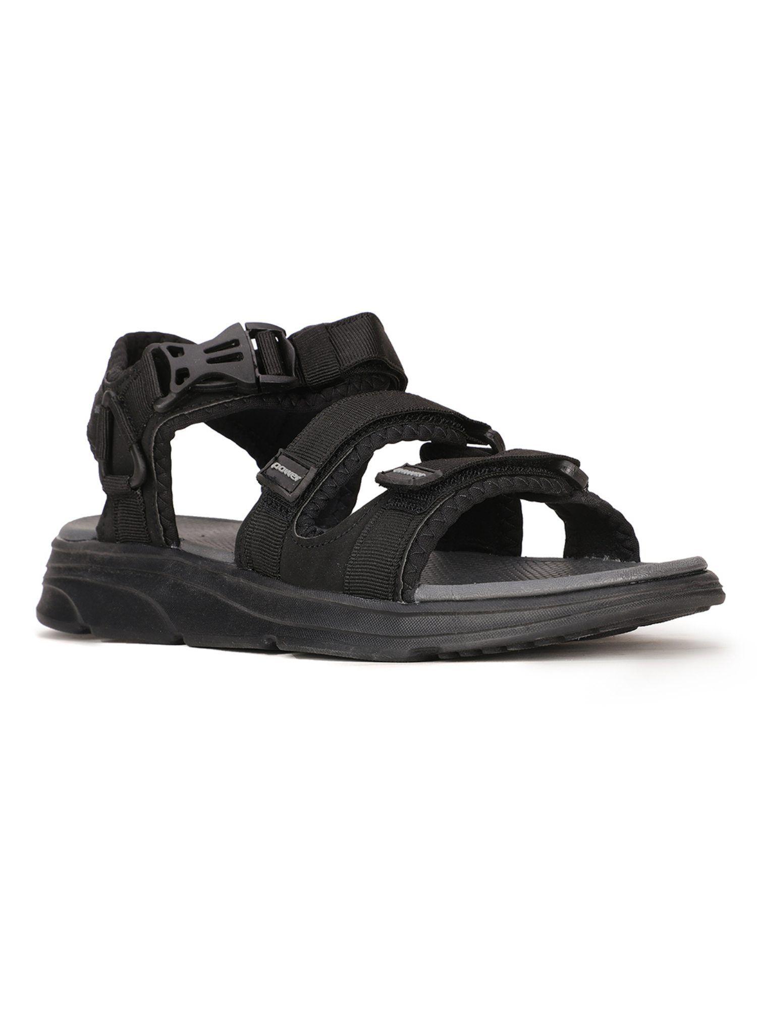 solid black sandals