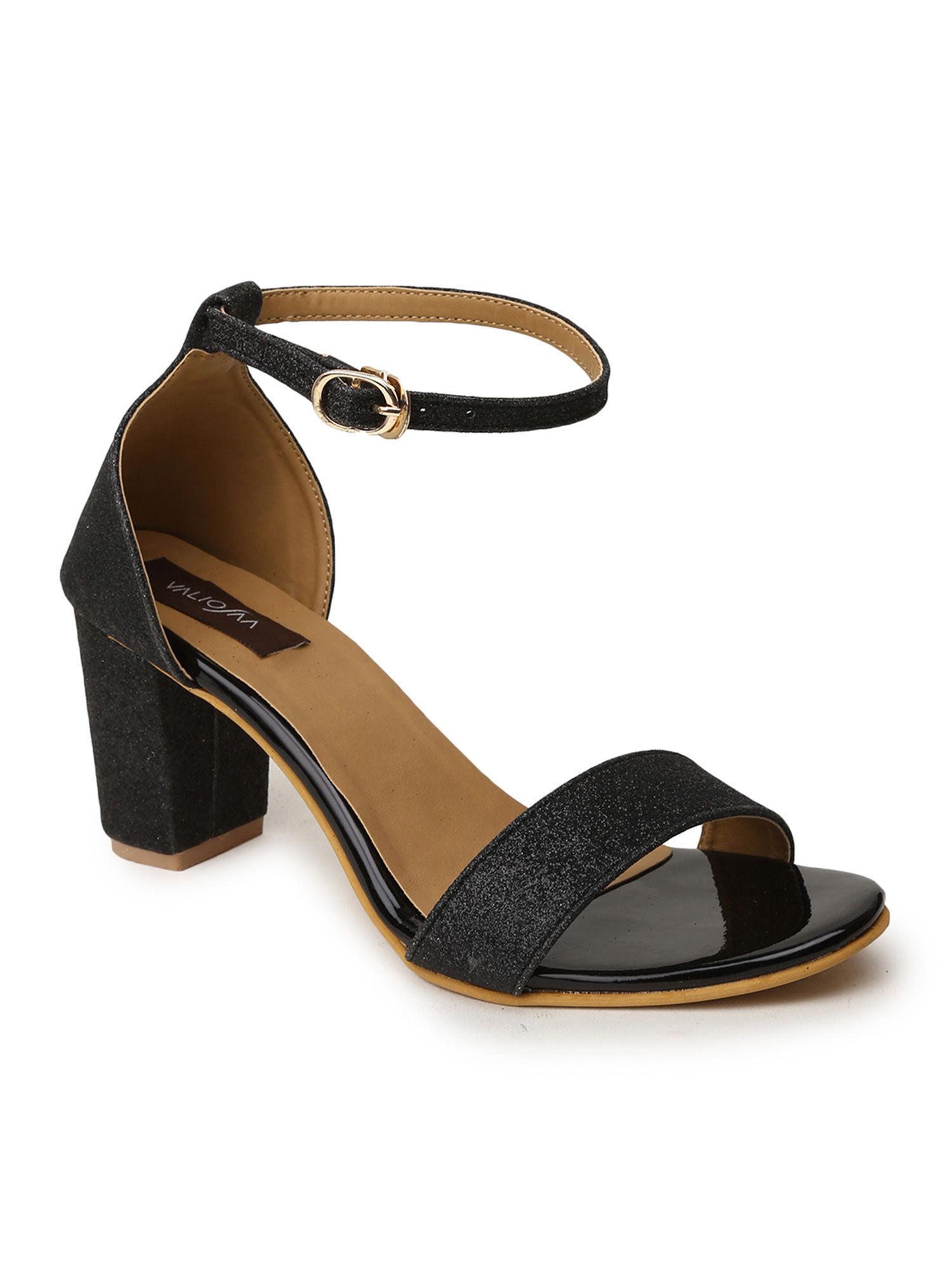 solid black sandals