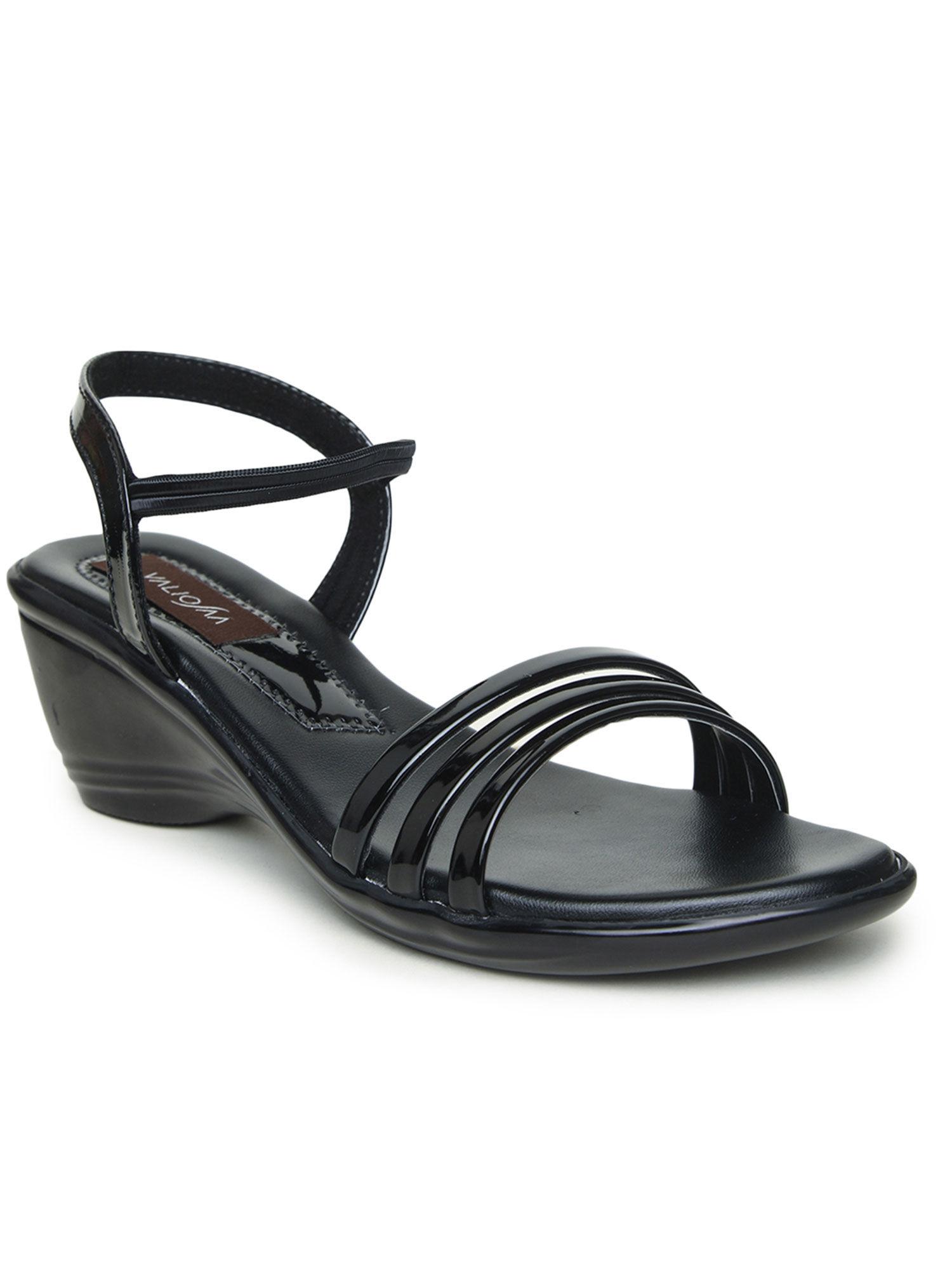 solid black sandals