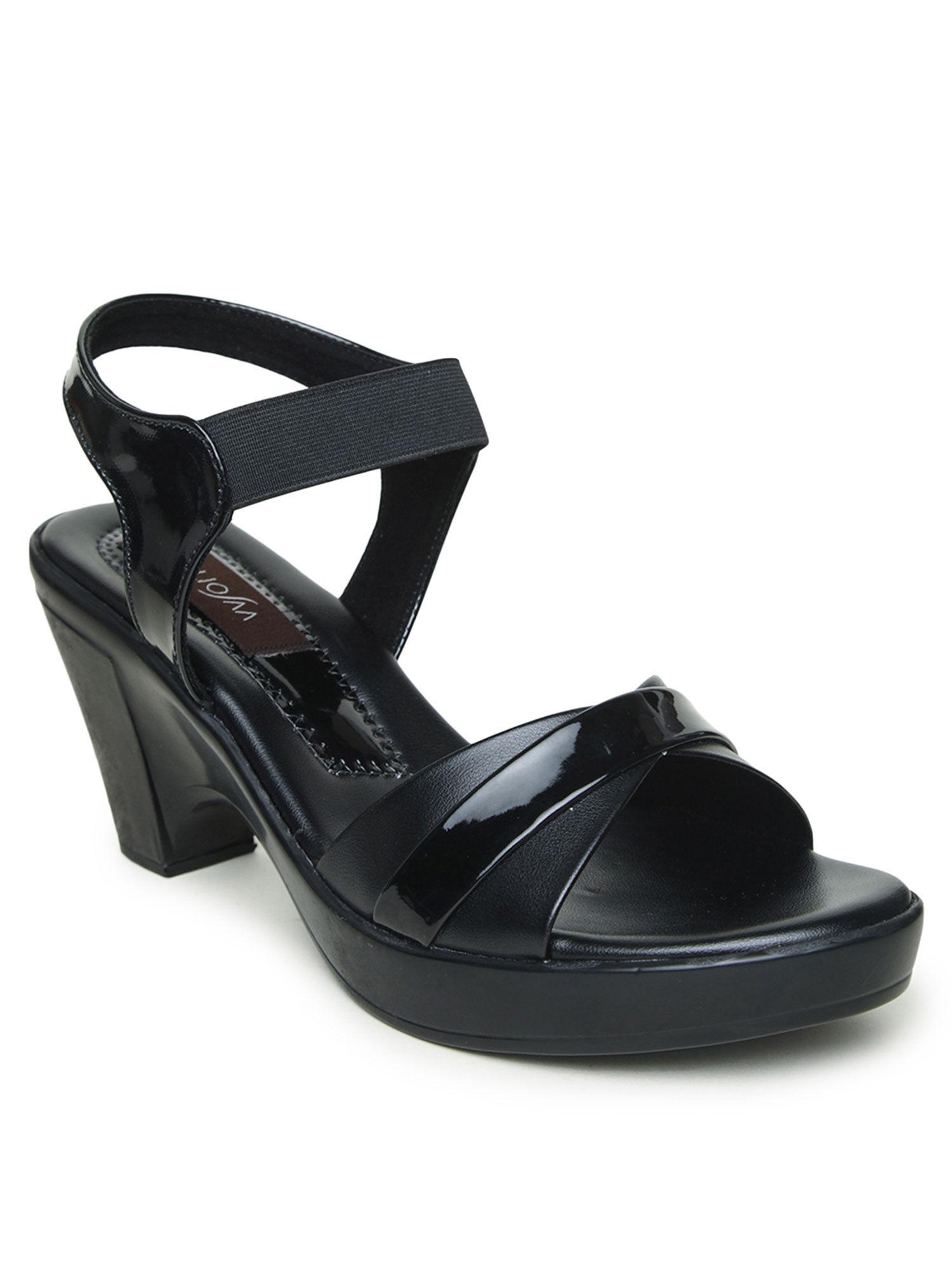 solid black sandals