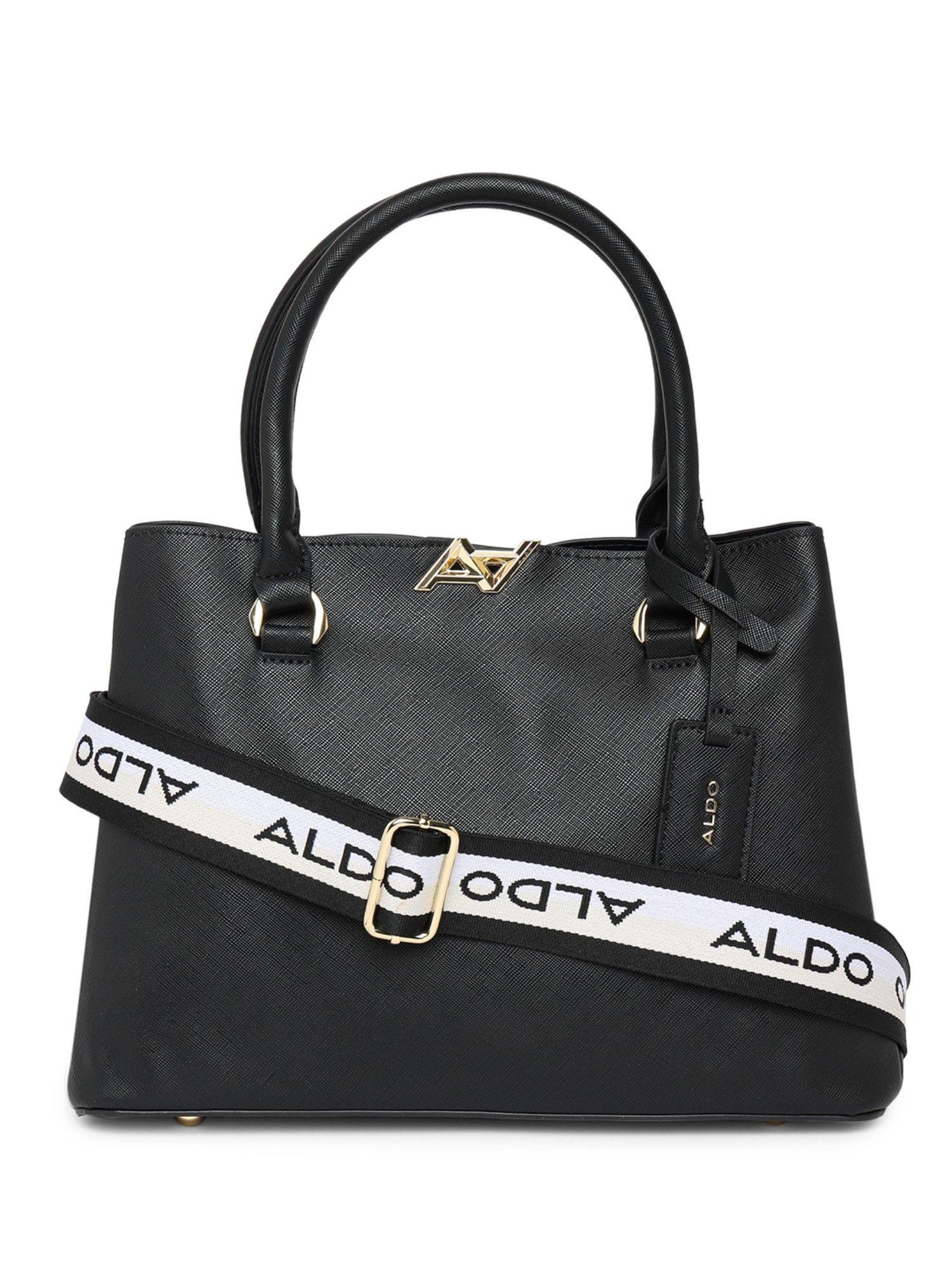 solid black satchel bag