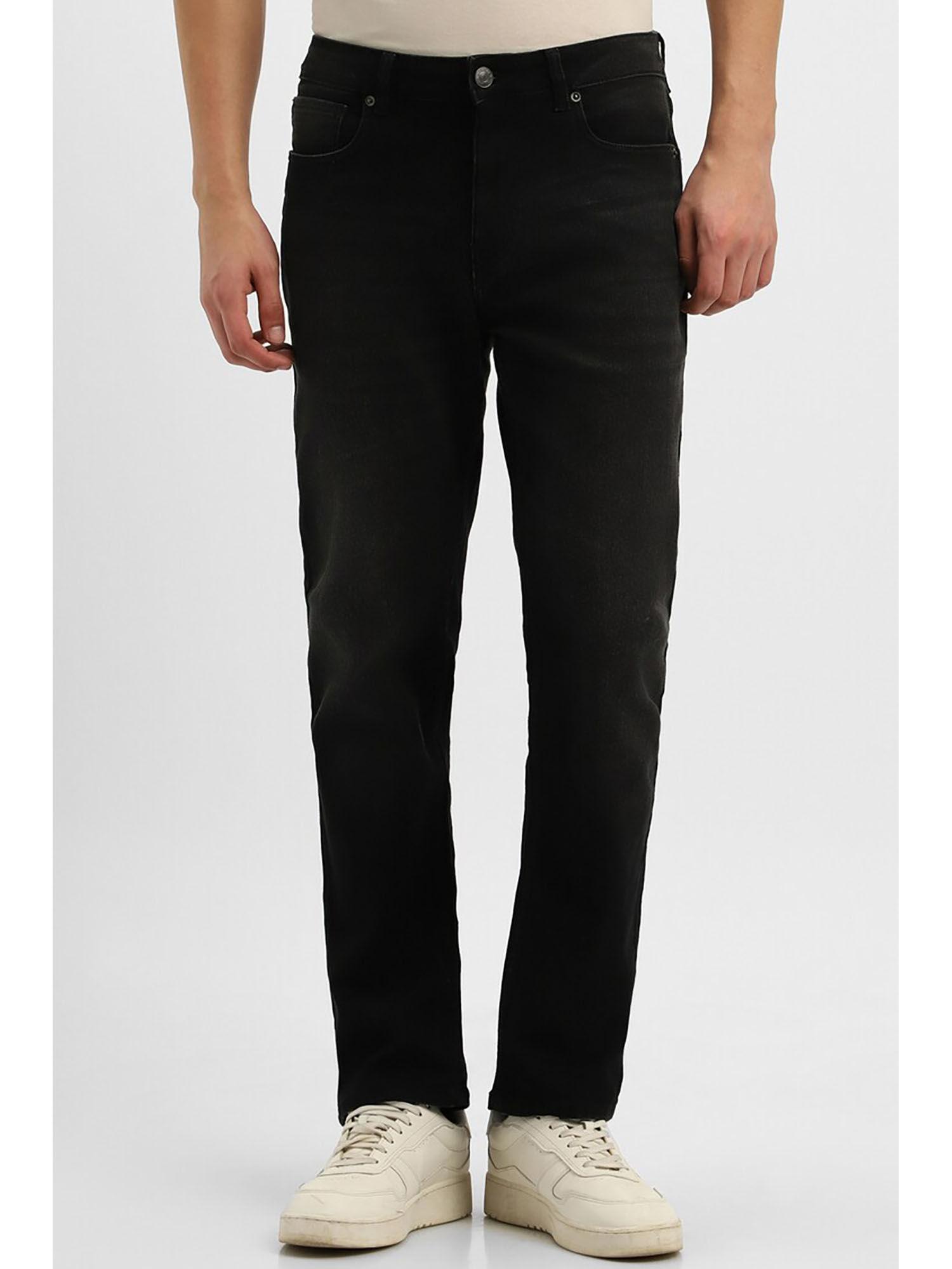 solid black slim fit jeans