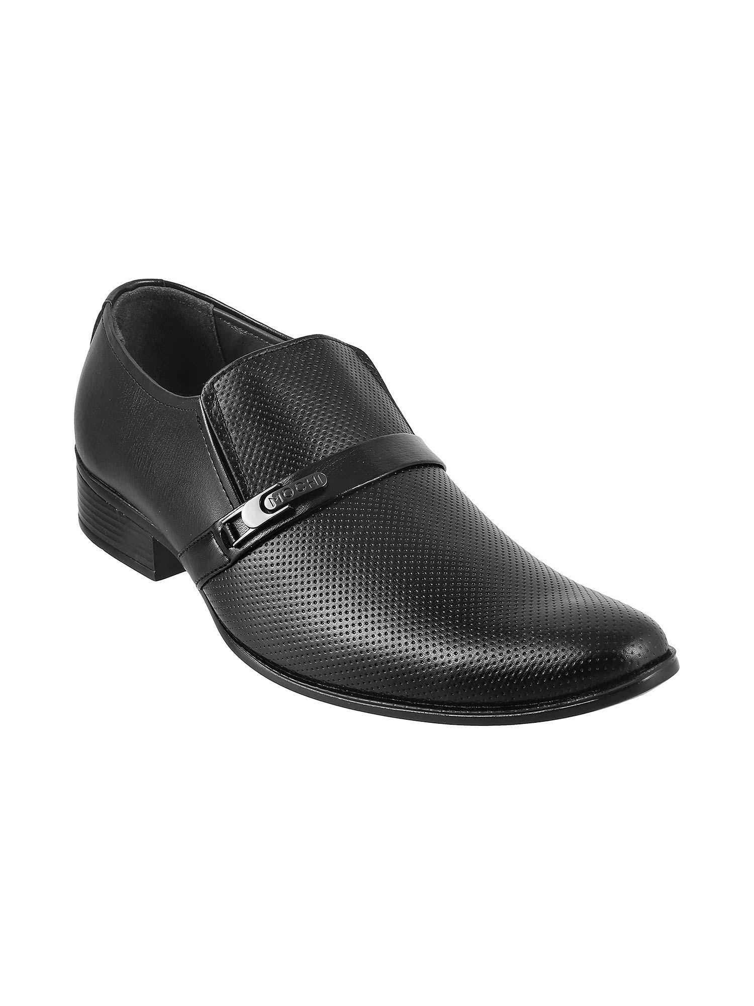 solid black slip-on shoes