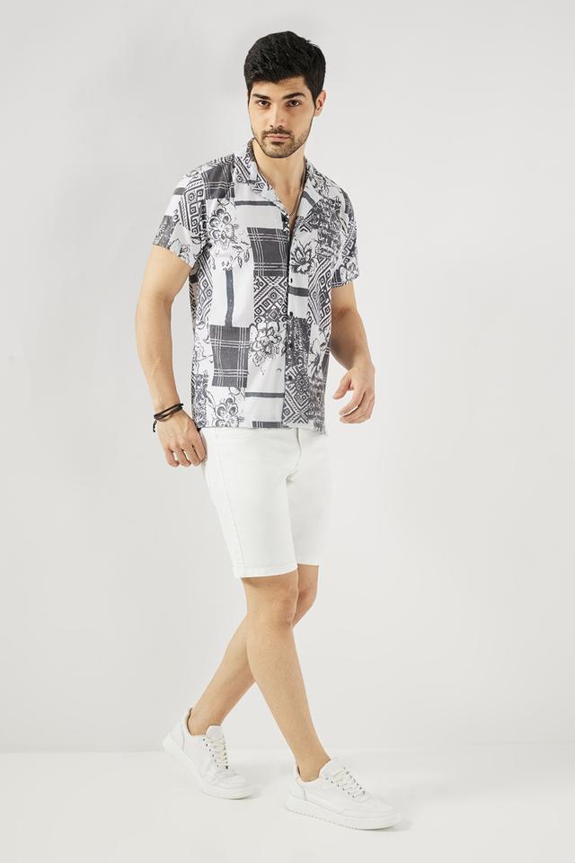 solid blended fabric mens shorts