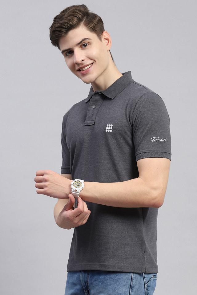 solid blended fabric polo mens t-shirt