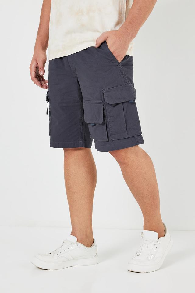 solid blended fabric slim fit mens shorts