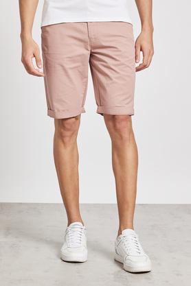 solid blended slim fit men's flexiwaist shorts - mauve