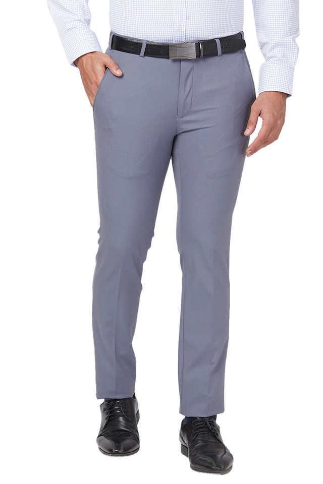 solid blended slim fit mens formal trousers