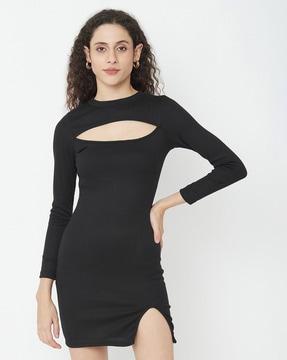 solid bodycon dress