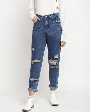 solid boyfriend jeans