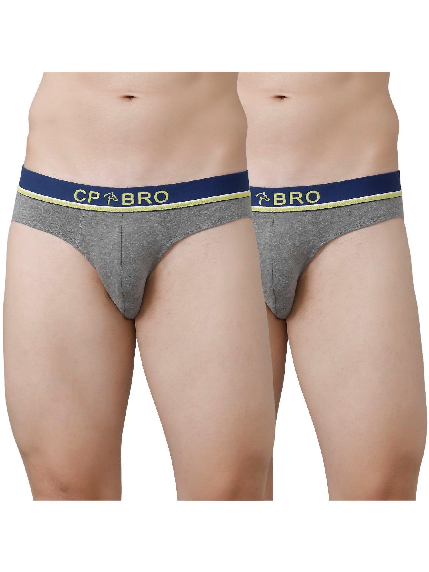 solid briefs with exposed waistband value - grey (pack of 2)