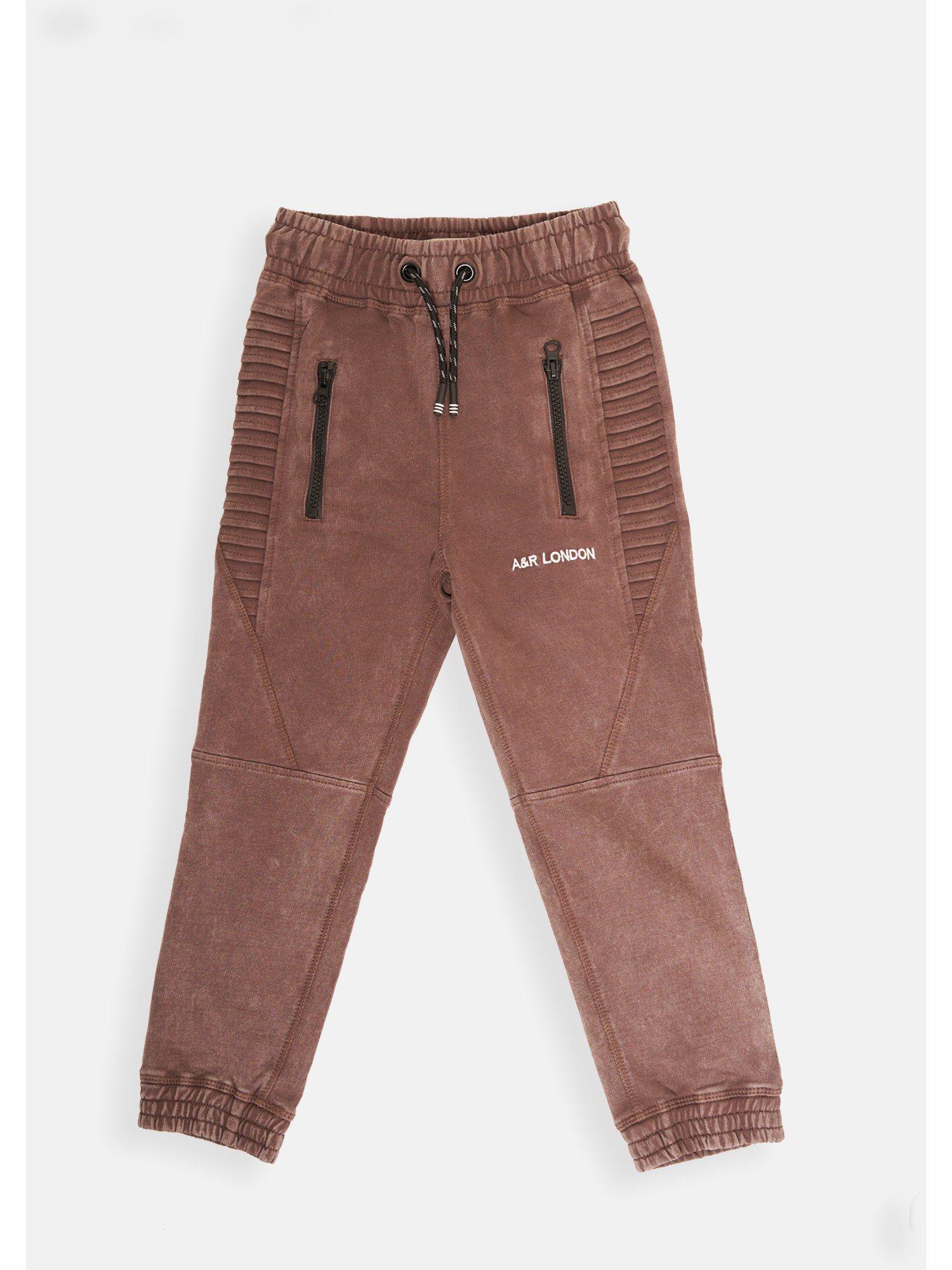 solid brown joggers