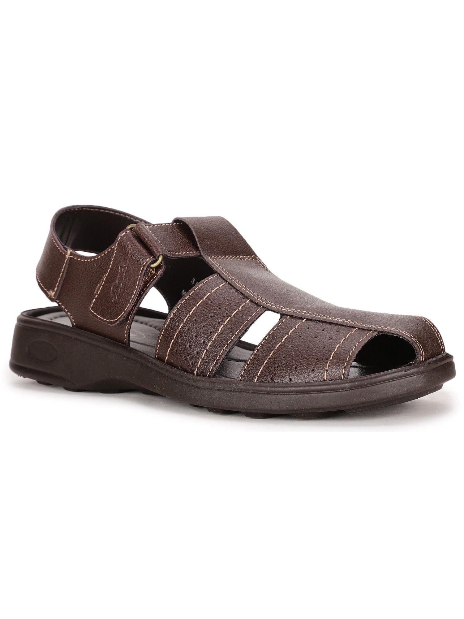 solid brown sandals