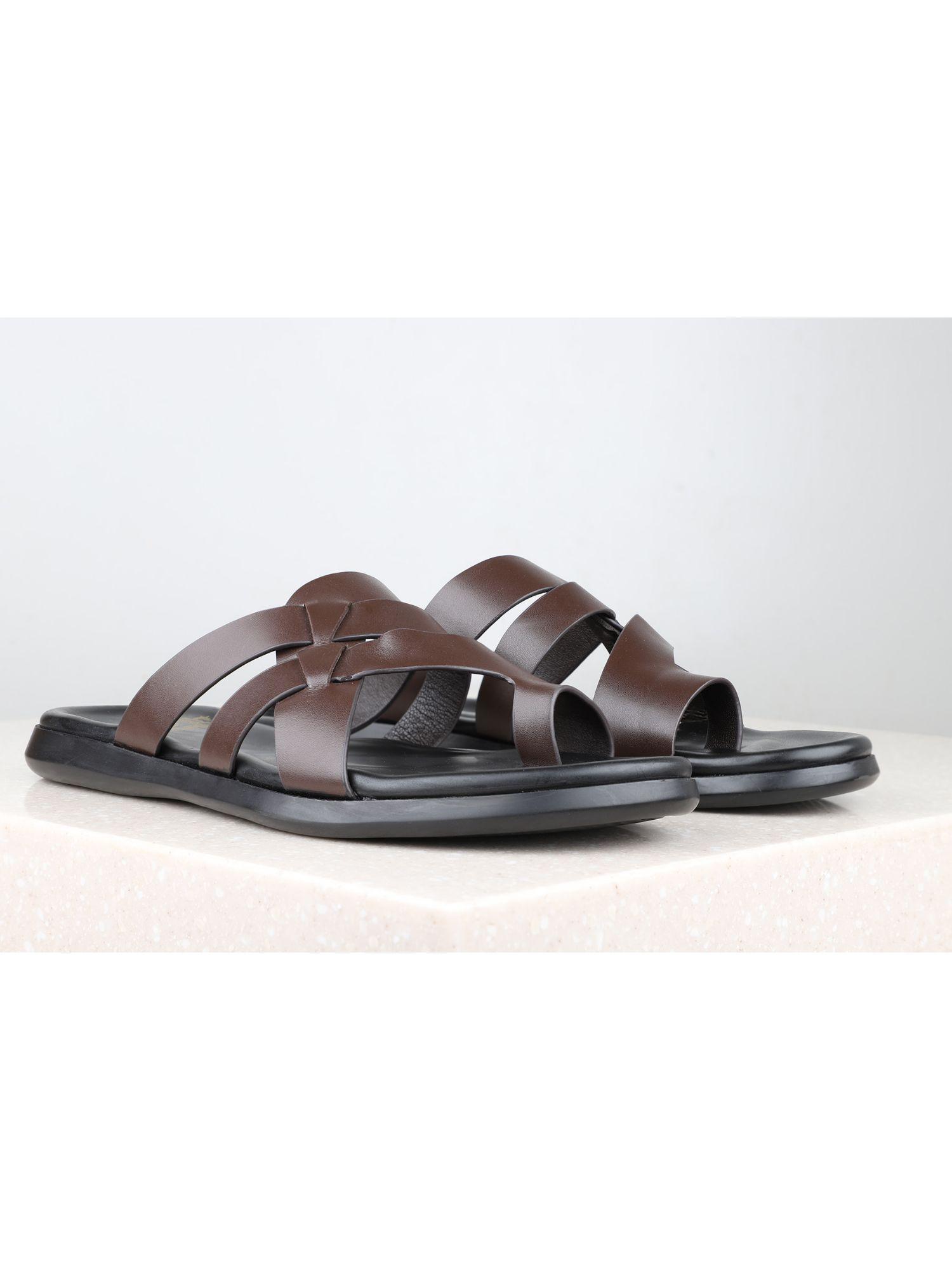 solid brown sandals