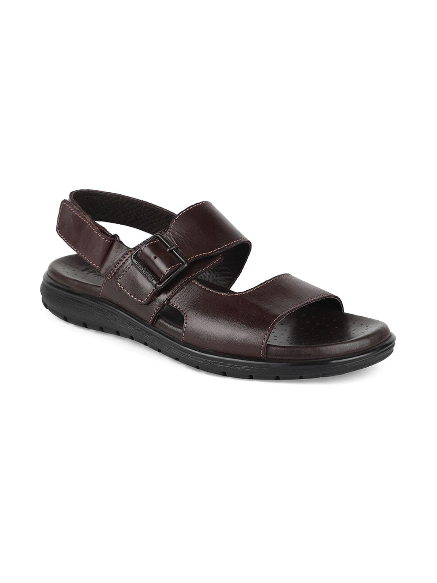 solid brown sandals