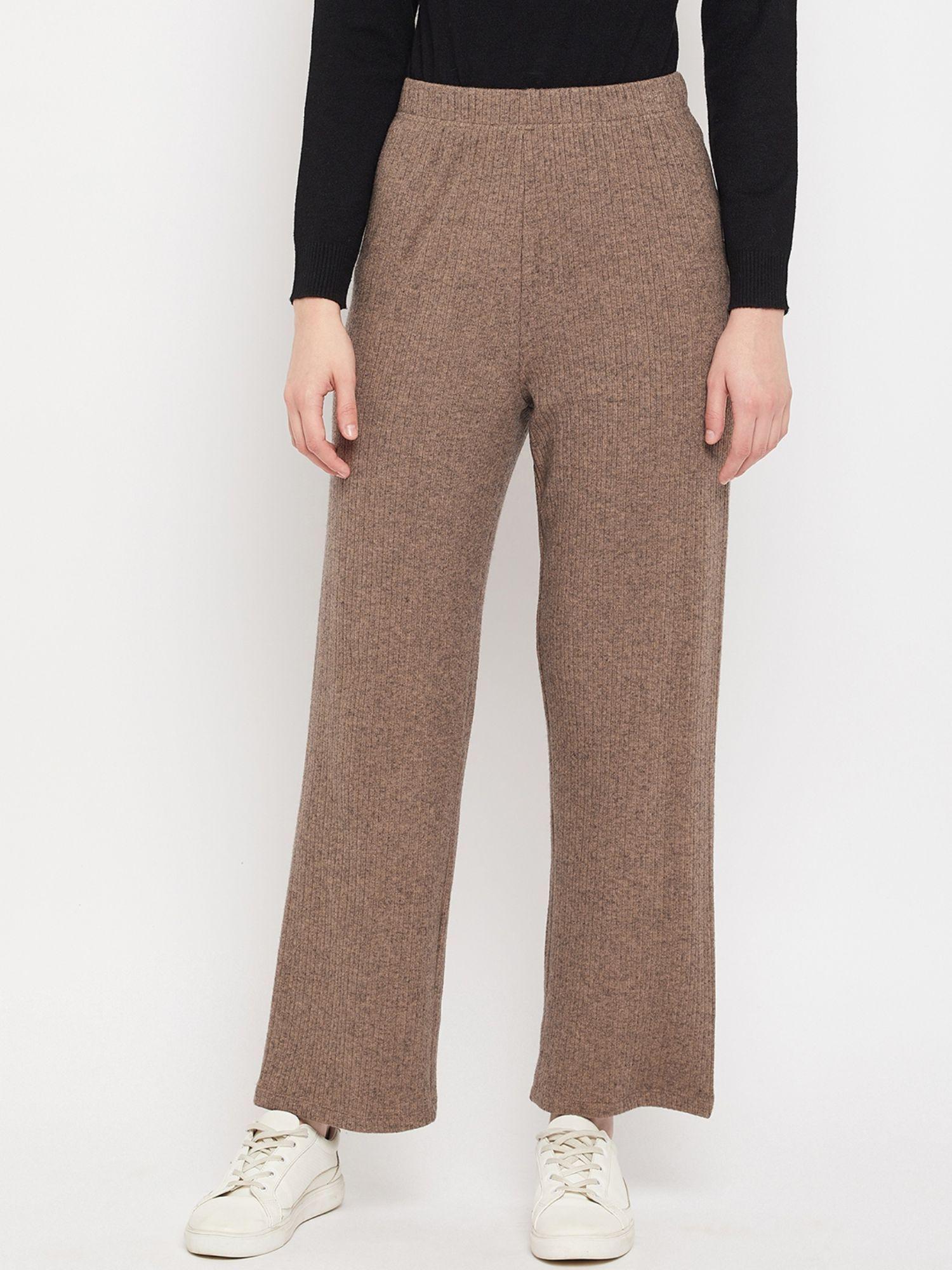 solid brown trousers