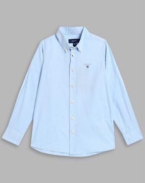 solid button-down collar shirt