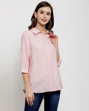 solid button-down shirt