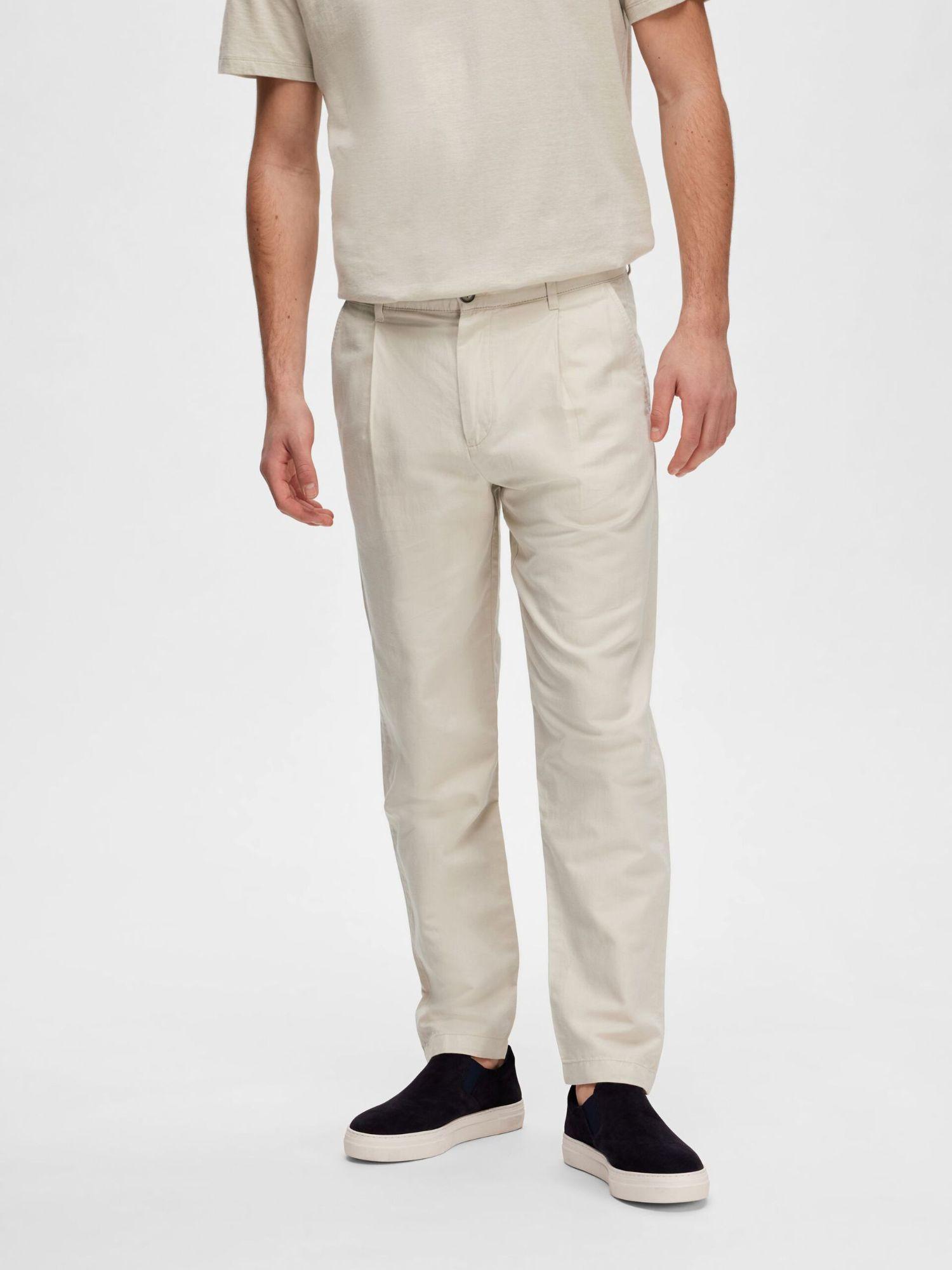solid casual beige pants