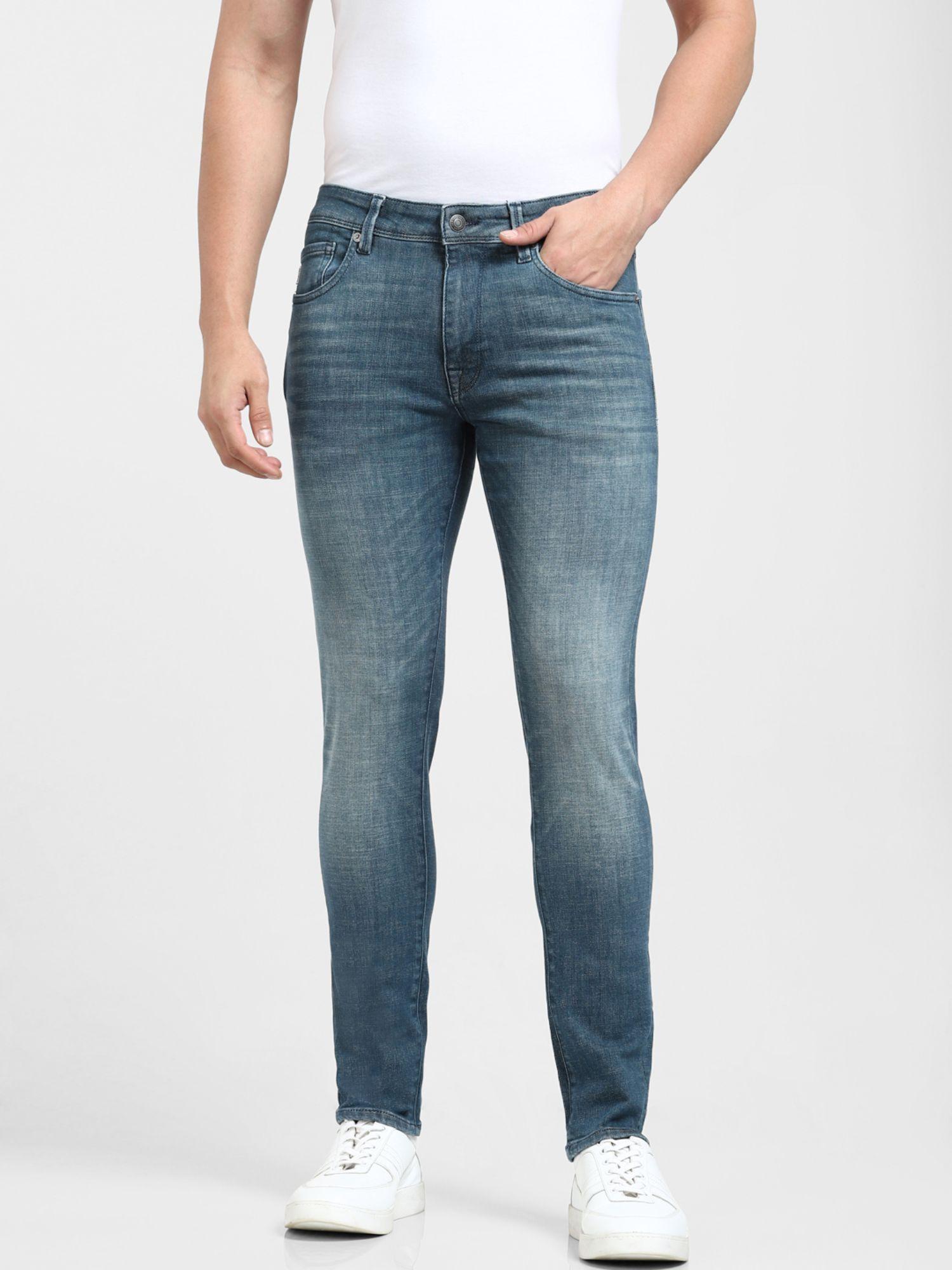 solid casual blue jeans