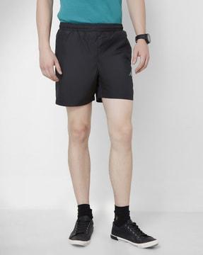 solid city shorts with elasticated waistband