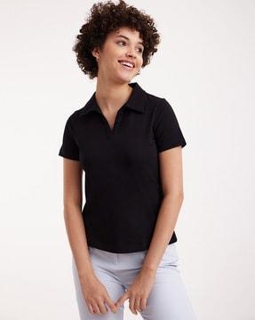 solid collar neck polo t-shirt