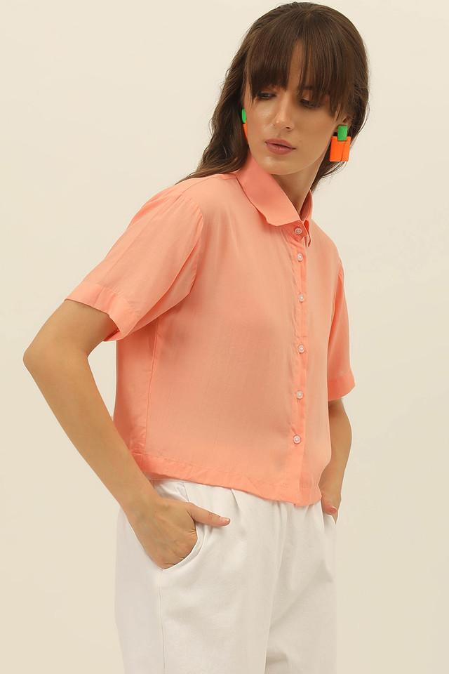 solid collared modal womens casual wear shirt