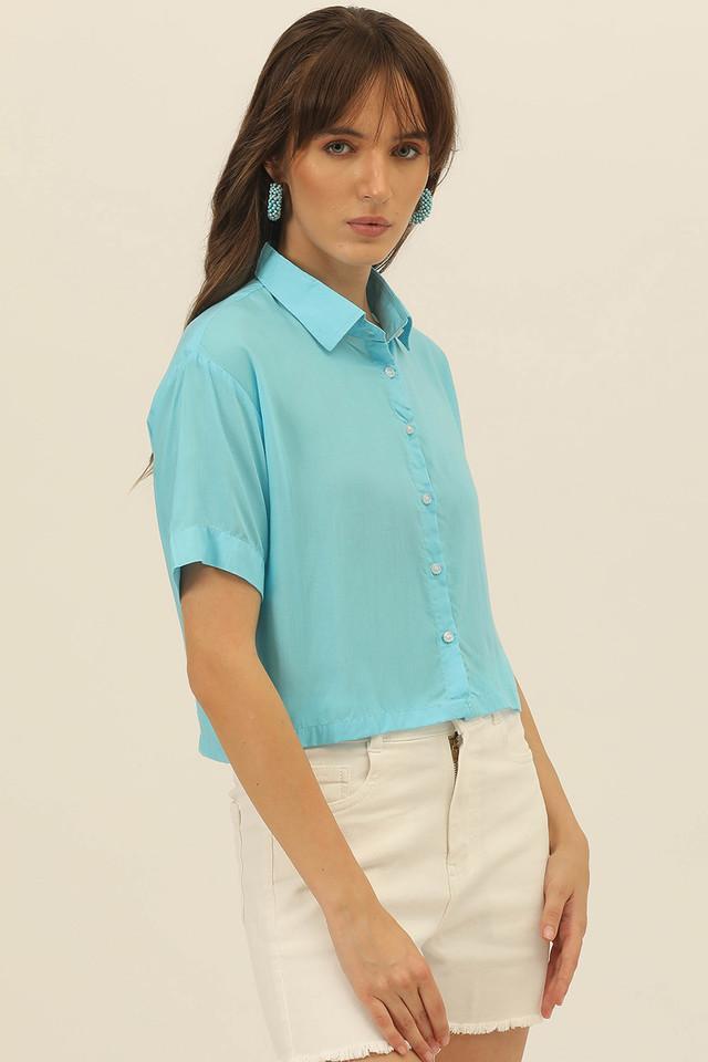 solid collared modal womens casual wear shirt