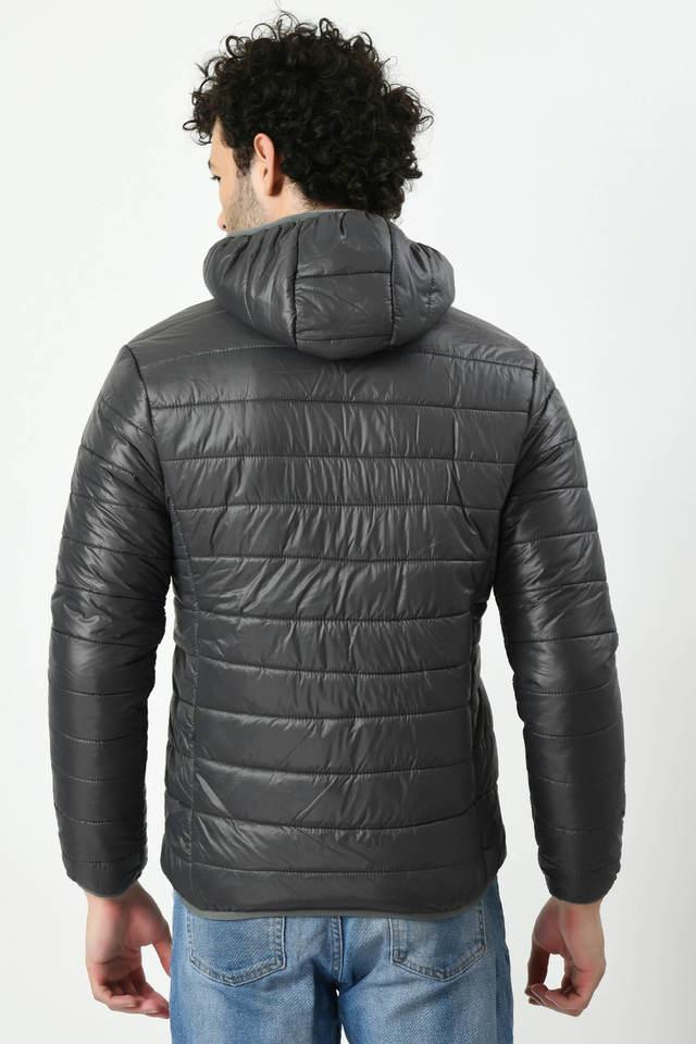 solid collared nylon mens winter wear jacket