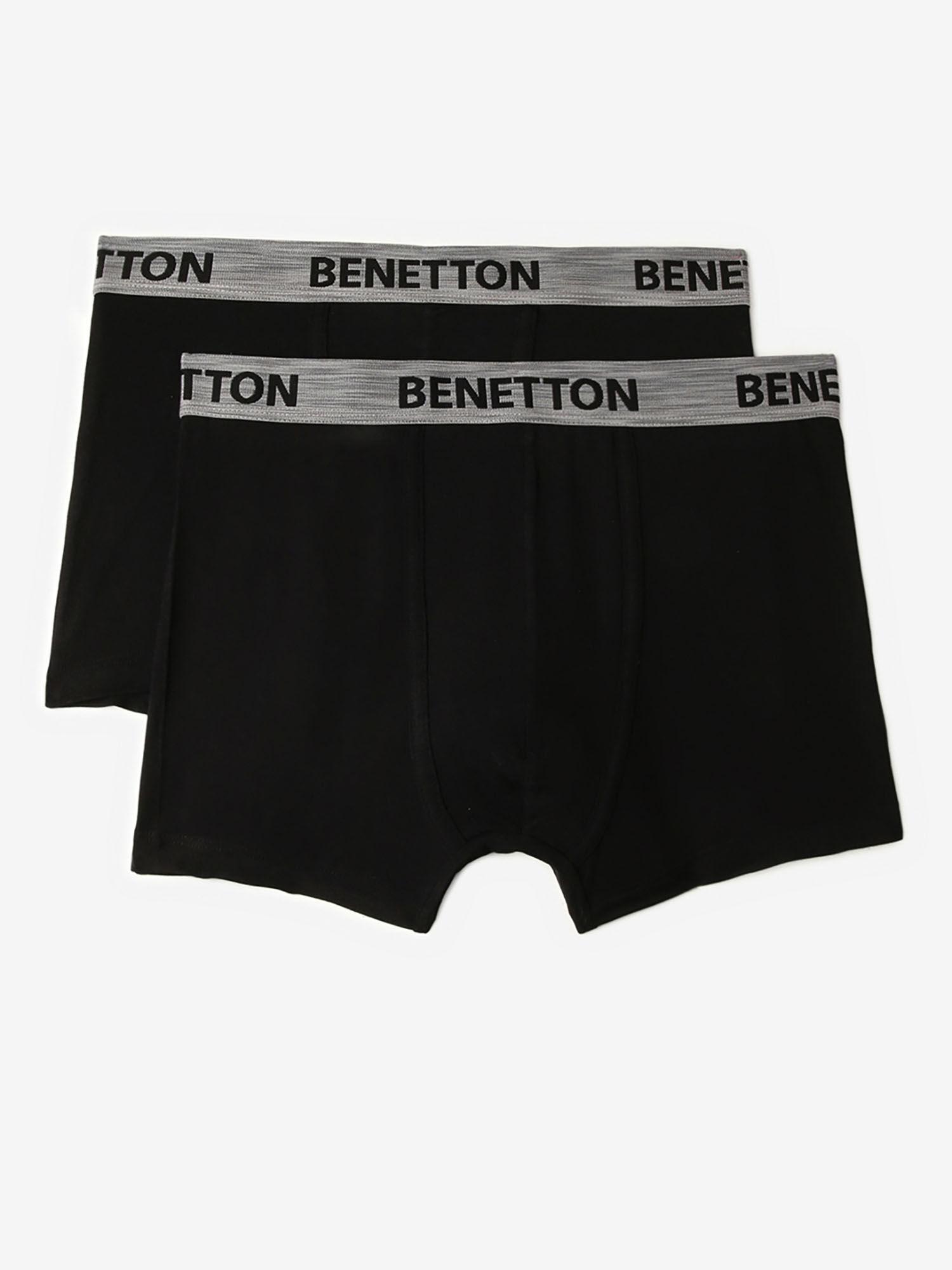 solid colour low rise trunks black (pack of 2)