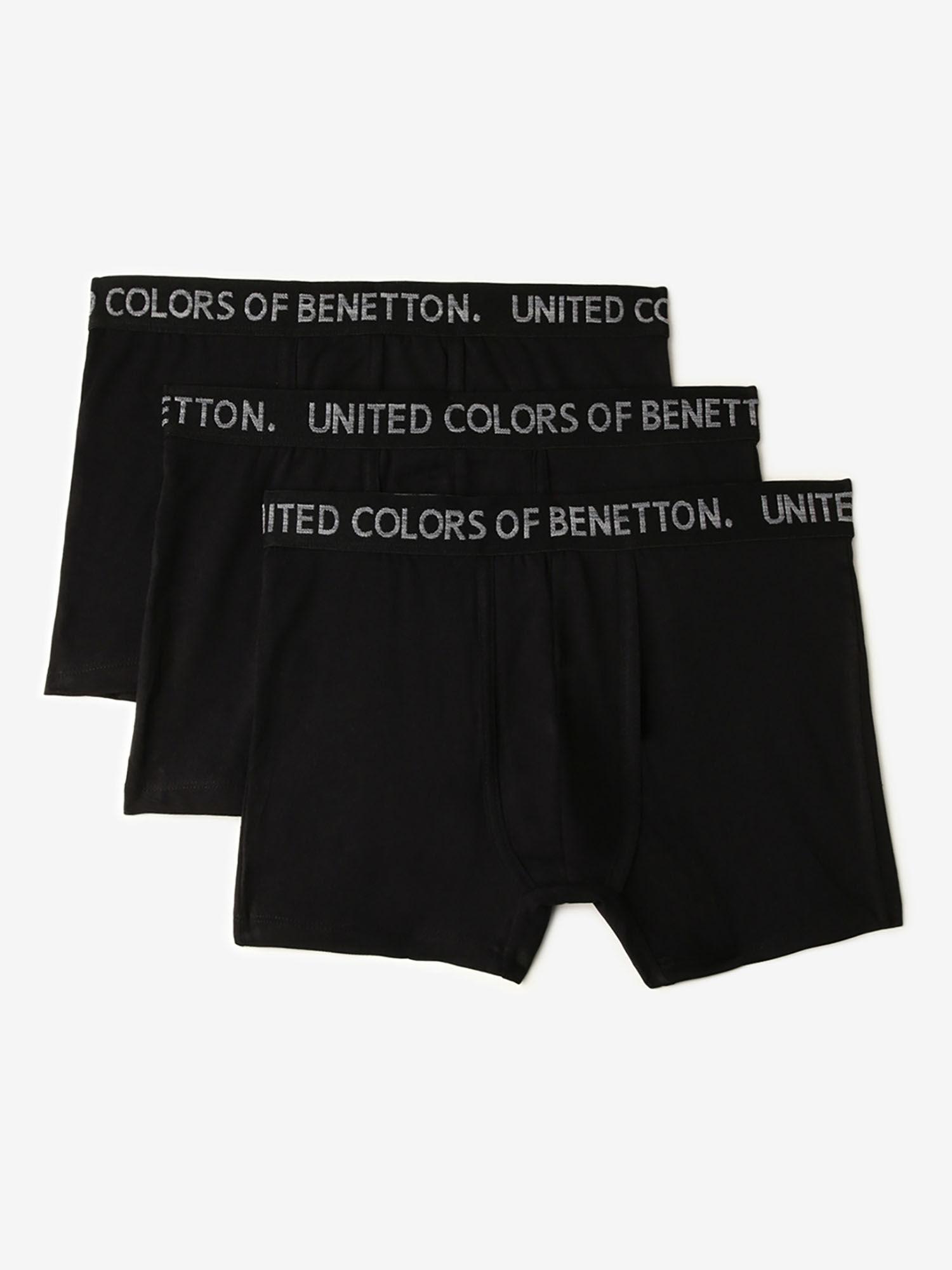 solid colour low rise trunks black (pack of 3)