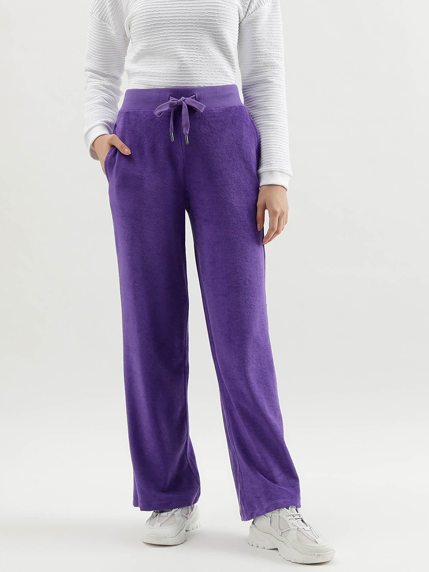 solid coloured wide leg joggers