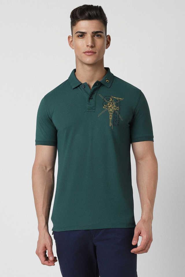 solid cotton blend polo mens t-shirt