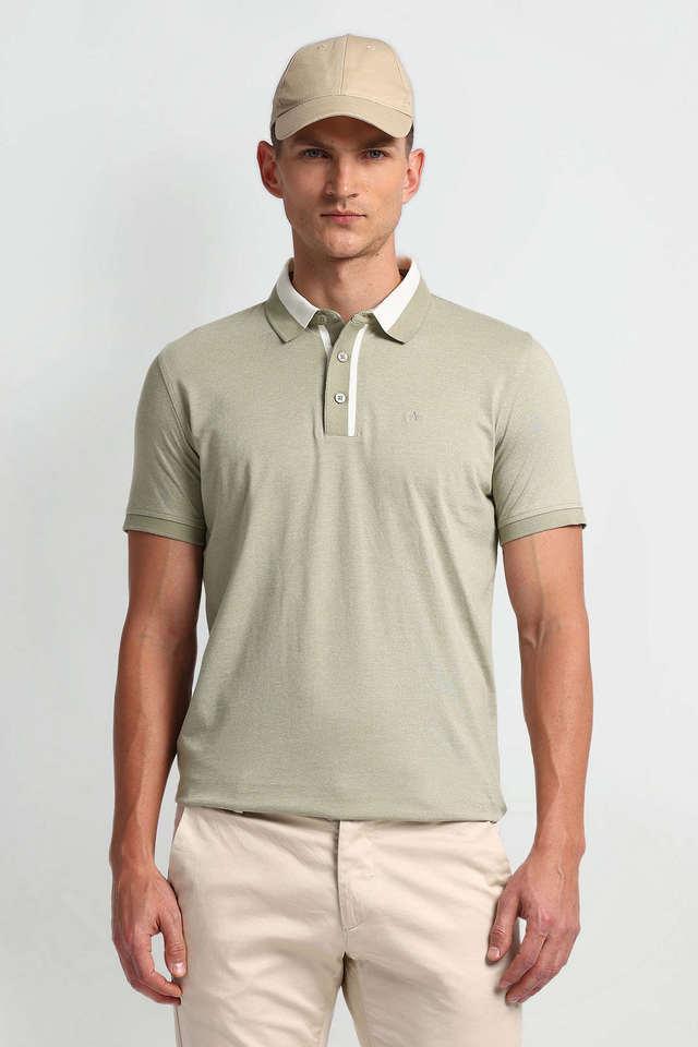 solid cotton blend polo mens t-shirt