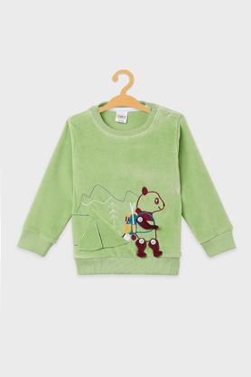 solid cotton blend regular fit infant boys sweatshirt - green